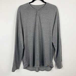 &Lore‎ by Tahoe River Gray Stripe Henley Shirt Mens Size XL